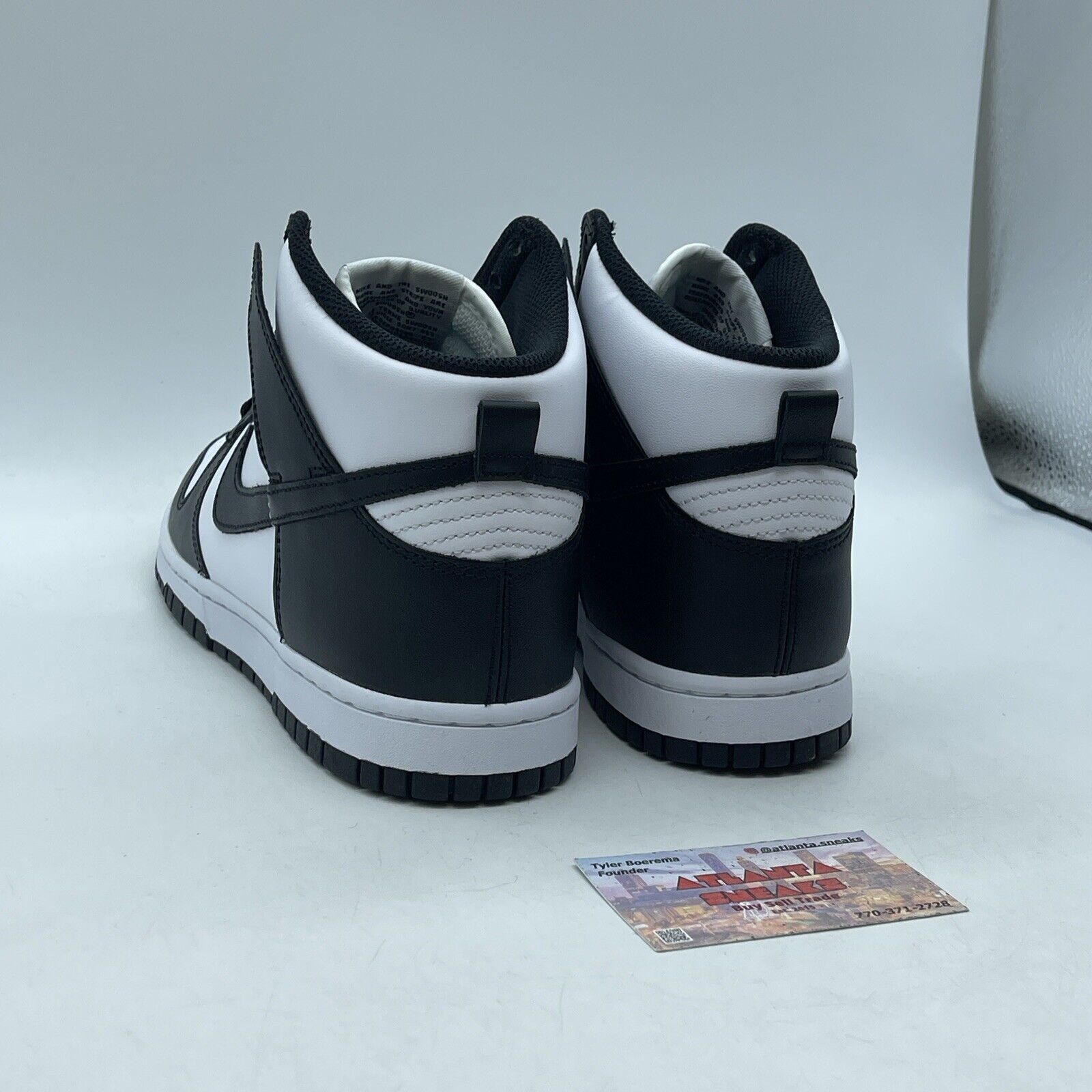 Size 8.5 - Nike Dunk High Black White Leather (DD1399-105)