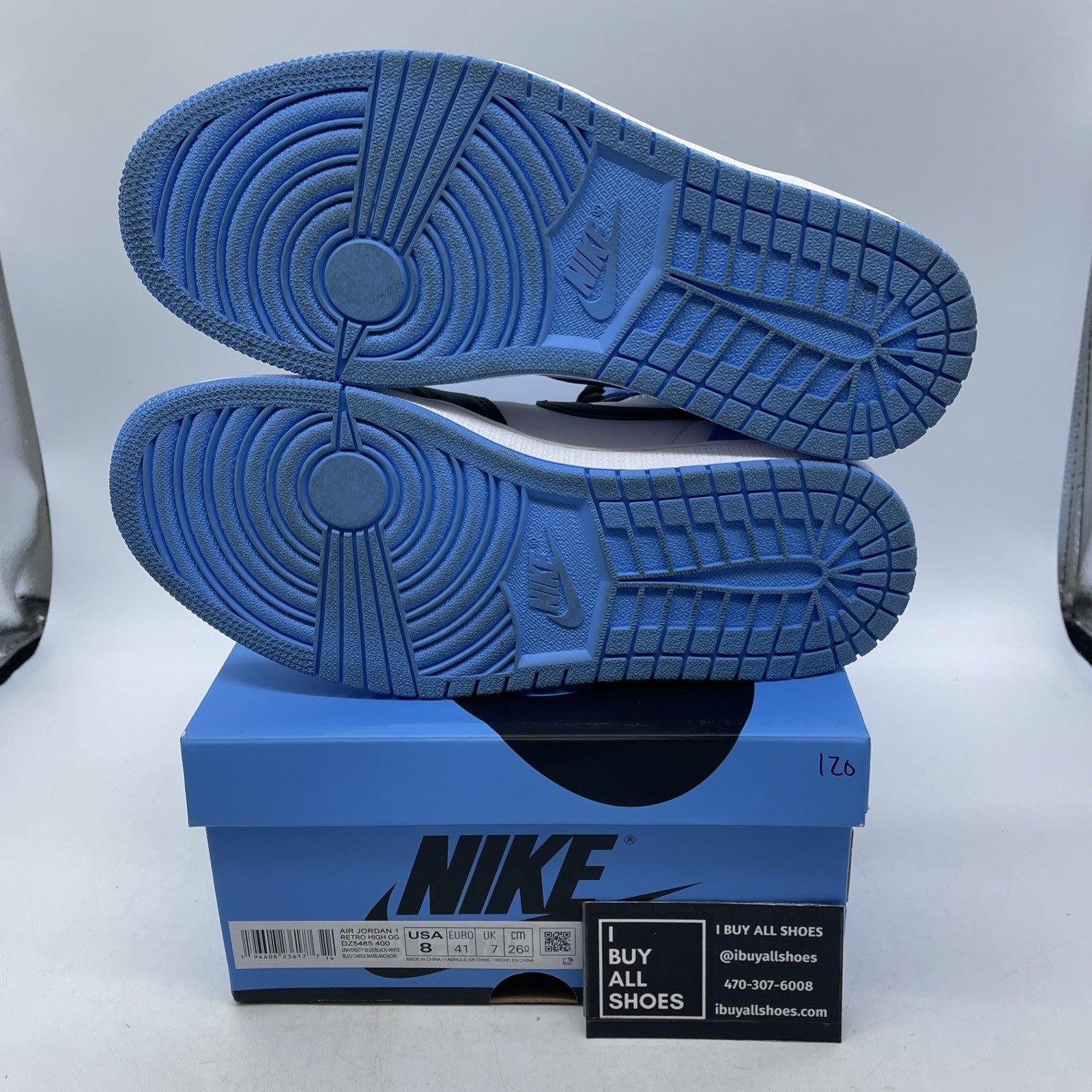 Size 8 - Air Jordan 1 Retro OG High UNC Toe (DZ5485-400)