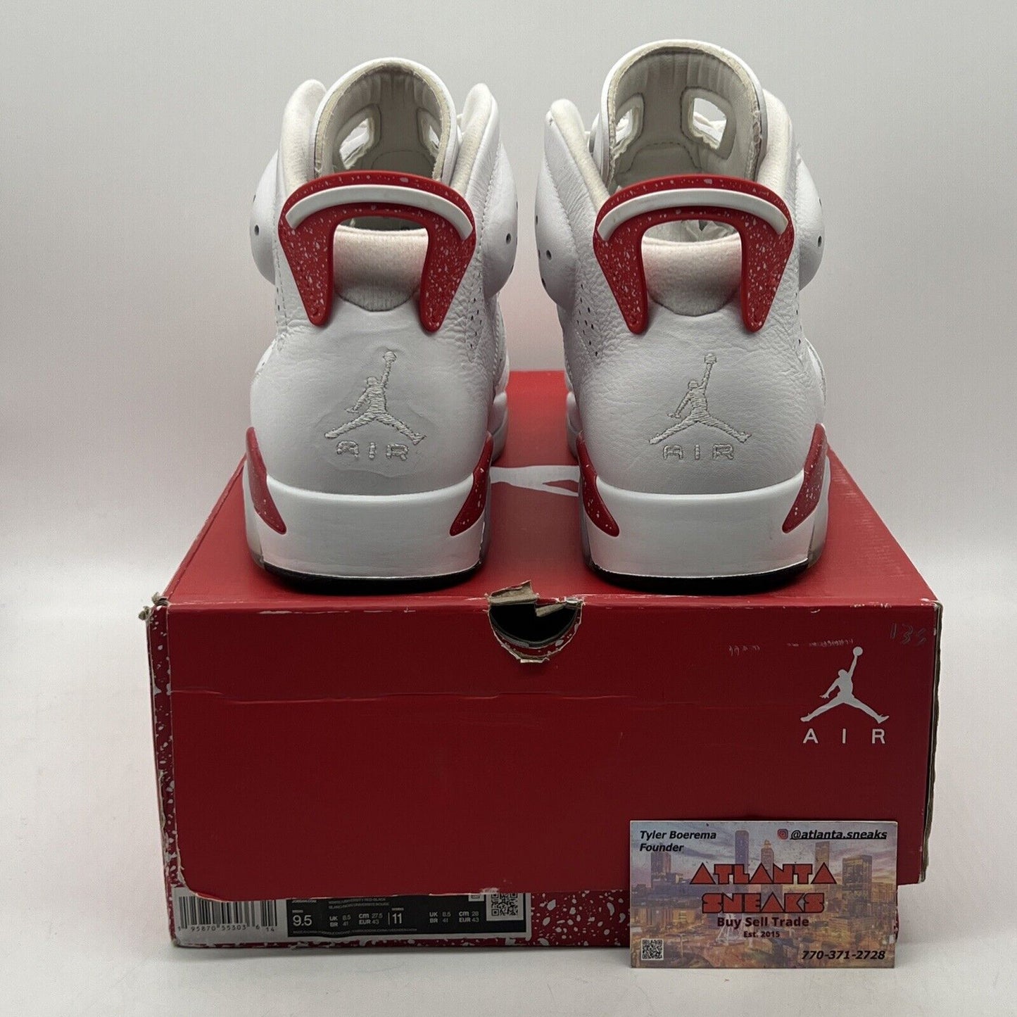 Size 9.5 - Jordan 6 White and University Red 2022 Leather (CT8529-162)