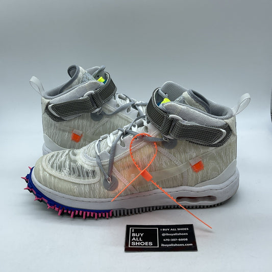 Size 10.5 - Nike Air Force 1 x Off-White White Grey Suede  2022 (DO6290-100)