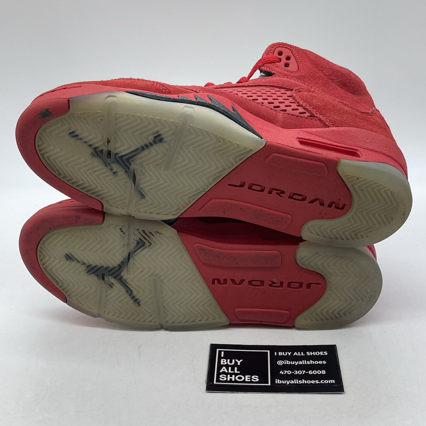 Size 5.5 (GS) - Jordan 5 Retro Mid Red Suede Black (440888-602)