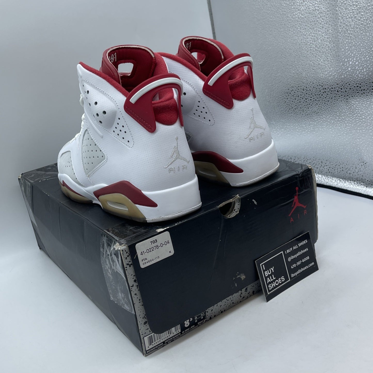 Size 8.5 - Air Jordan 6 Retro Alternate White Grey Suede Leather (384664-113)