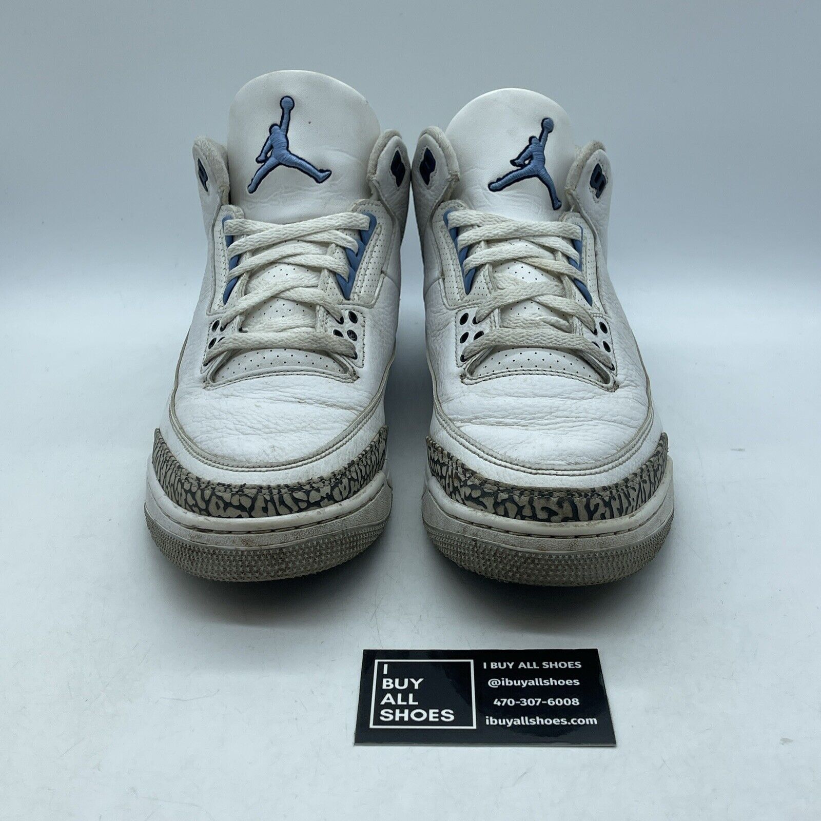 Size 12 - Jordan 3 Retro Mid UNC White Blue Grey Leather Suede (CT8532-104)
