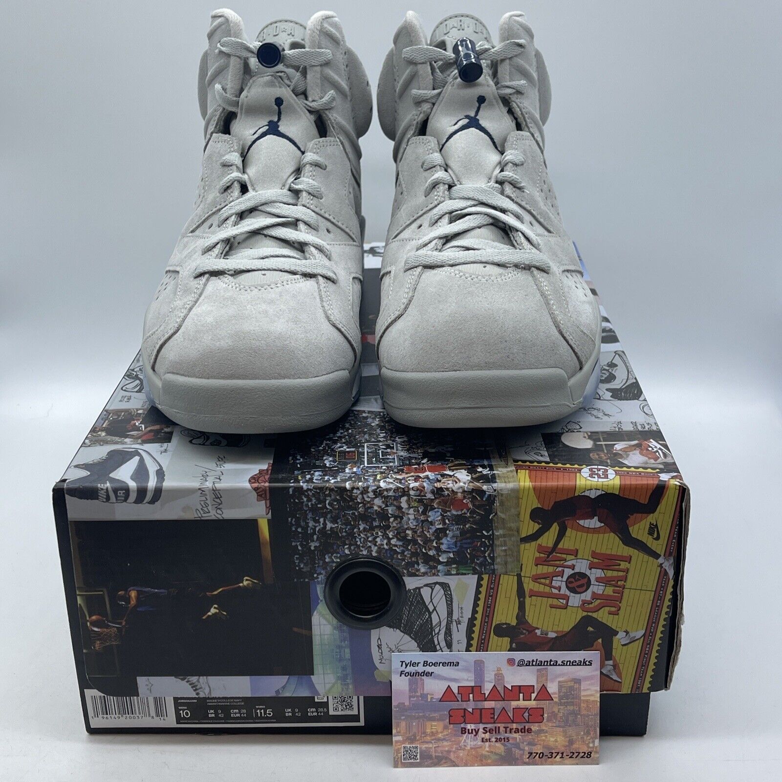 Size 10 - Jordan 6 Retro Mid Georgetown Grey White Blue Suede (CT8529-012)