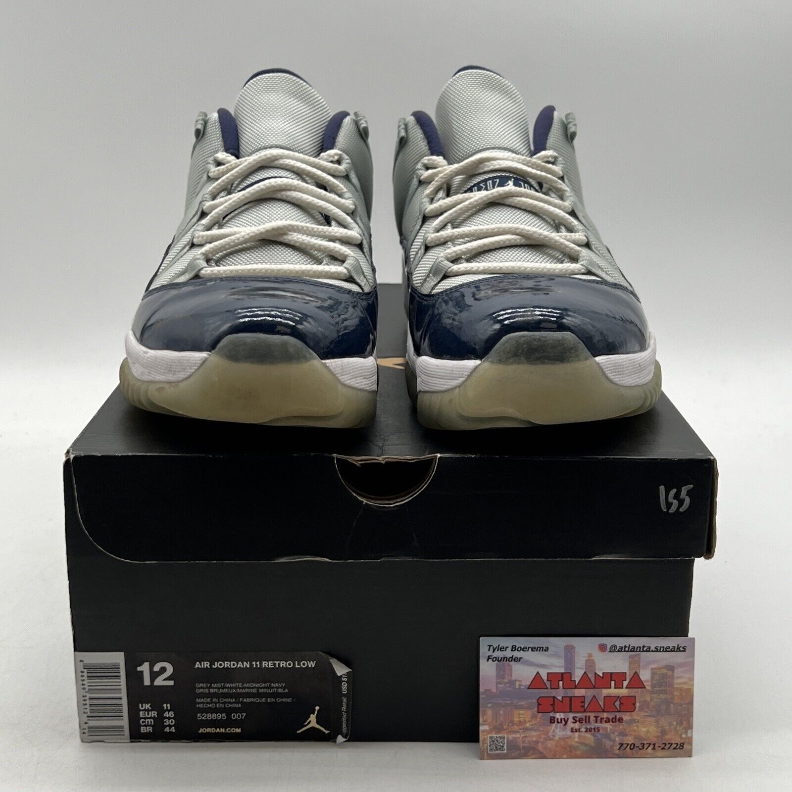 Size 12 - Air Jordan 11 Retro Low Georgetown Grey Navy Leather (528895-007)