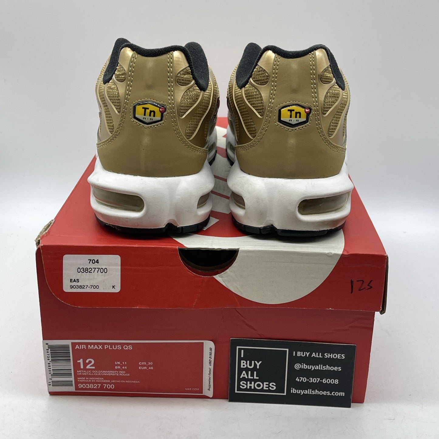 Size 12 - Nike Air Max Plus QS Metallic Gold Suede Leather (903827-700)