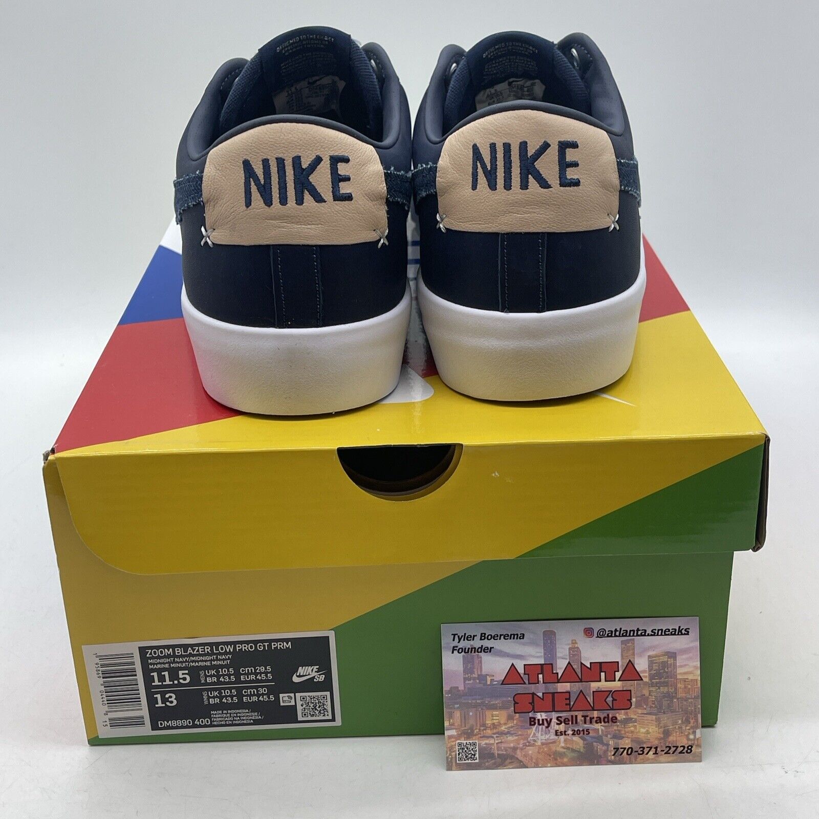Size 11.5 - Nike Blazer GT SB Low Midnight Navy Denim White Leather (DM8890-400)