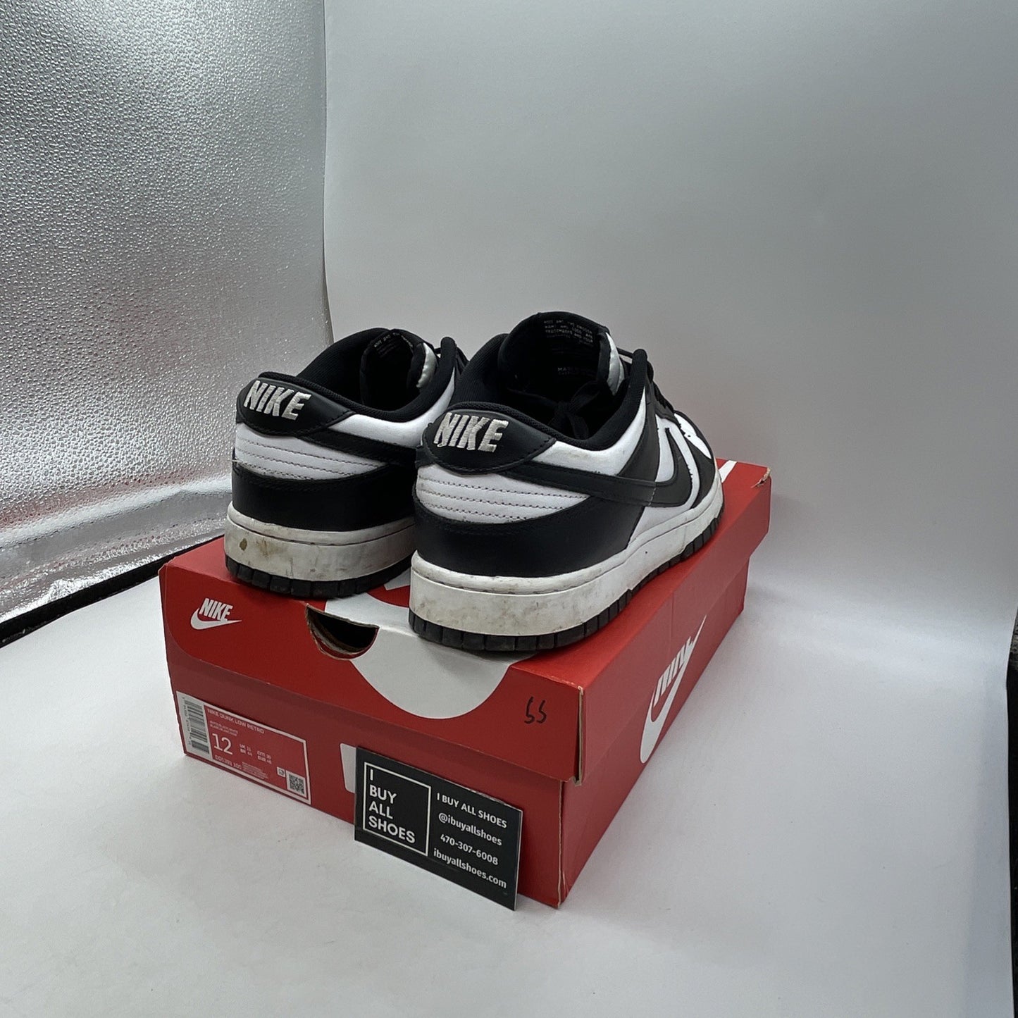 Size 12 - Nike Dunk Low Black White (DD1391-100)