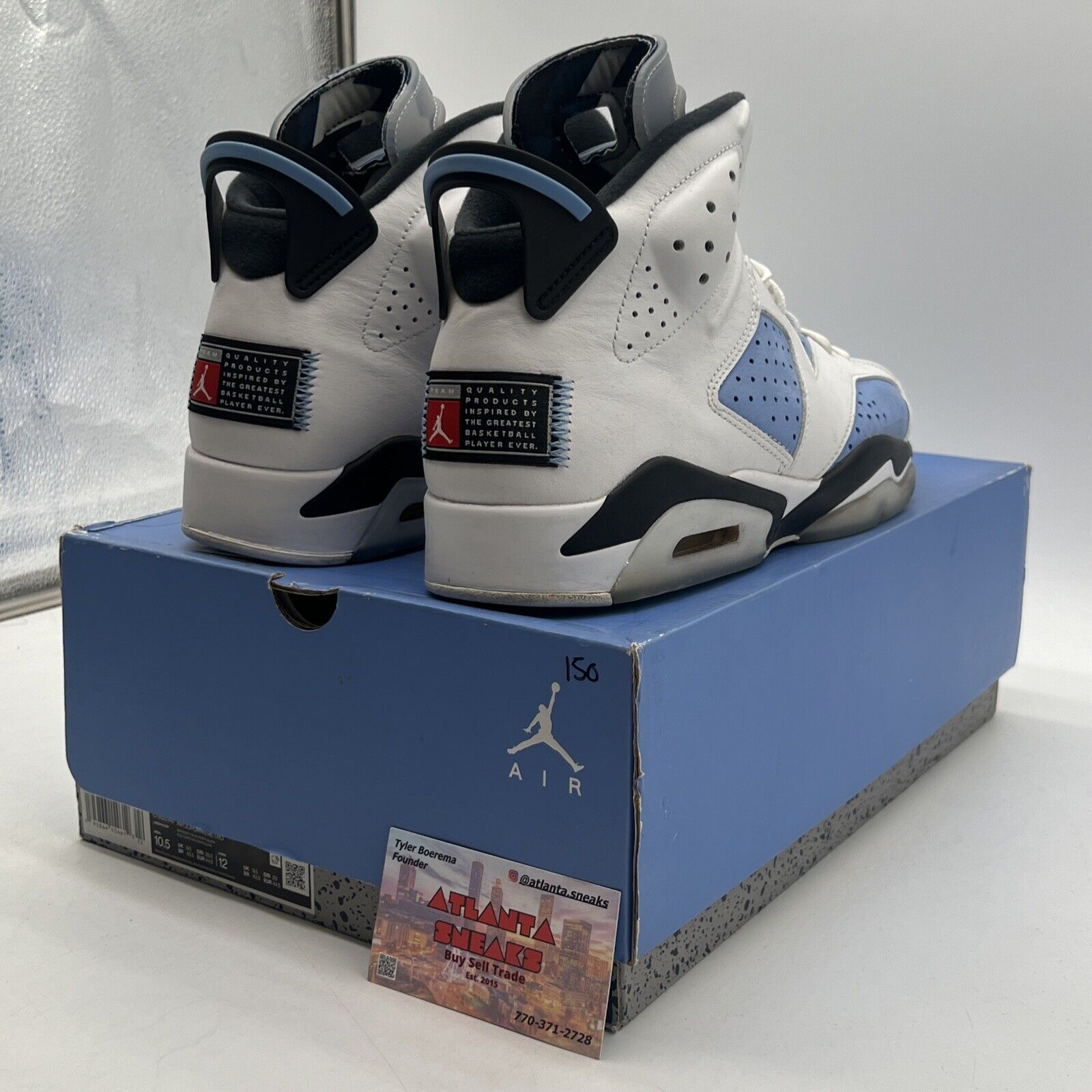 Size 10.5 - Jordan 6 Retro Mid UNC Home White Blue Suede (CT8529-410)