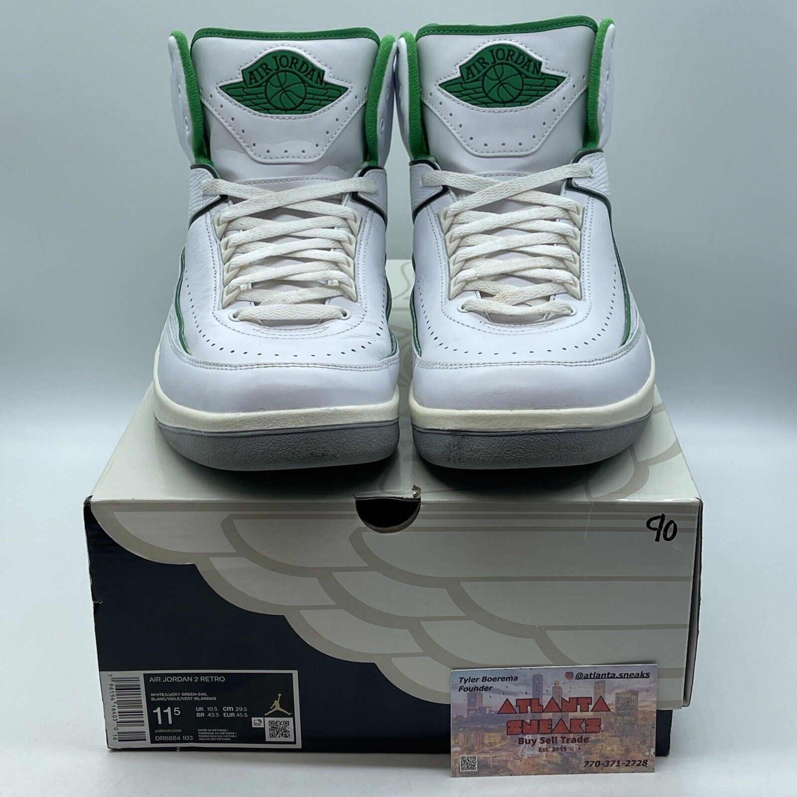 Size 11.5 - Jordan 2 Retro Lucky Green White Black Leather Suede (DR8884-103)