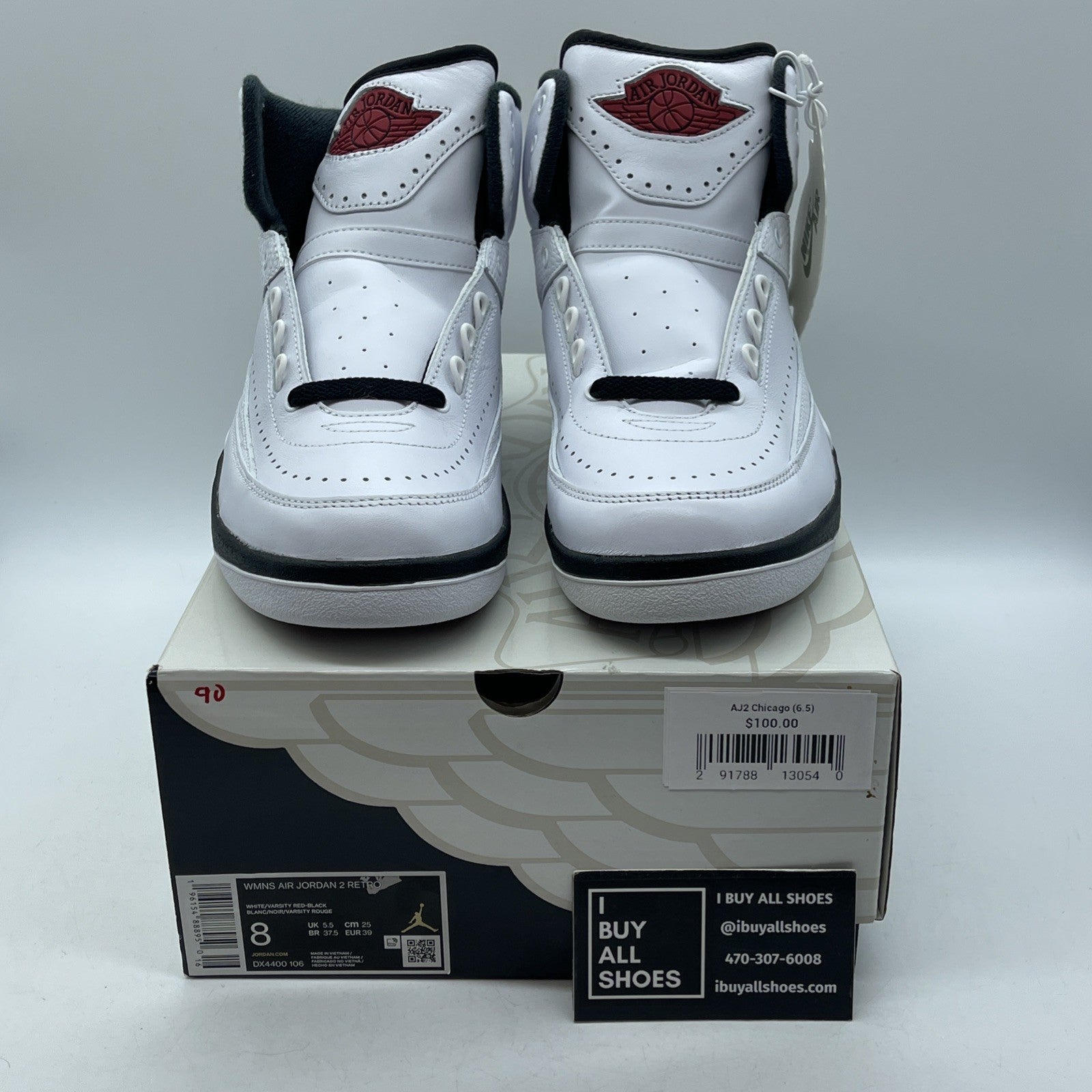 Size 8W - Air Jordan 2 Retro 2022 Chicago White Red Black Leather (DX4400-106)
