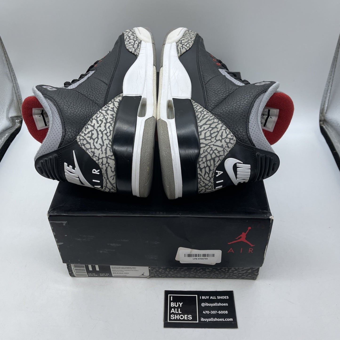 Size 11 - Jordan 3 Retro OG Mid Black Cement Grey Suede Leather (854262-001)