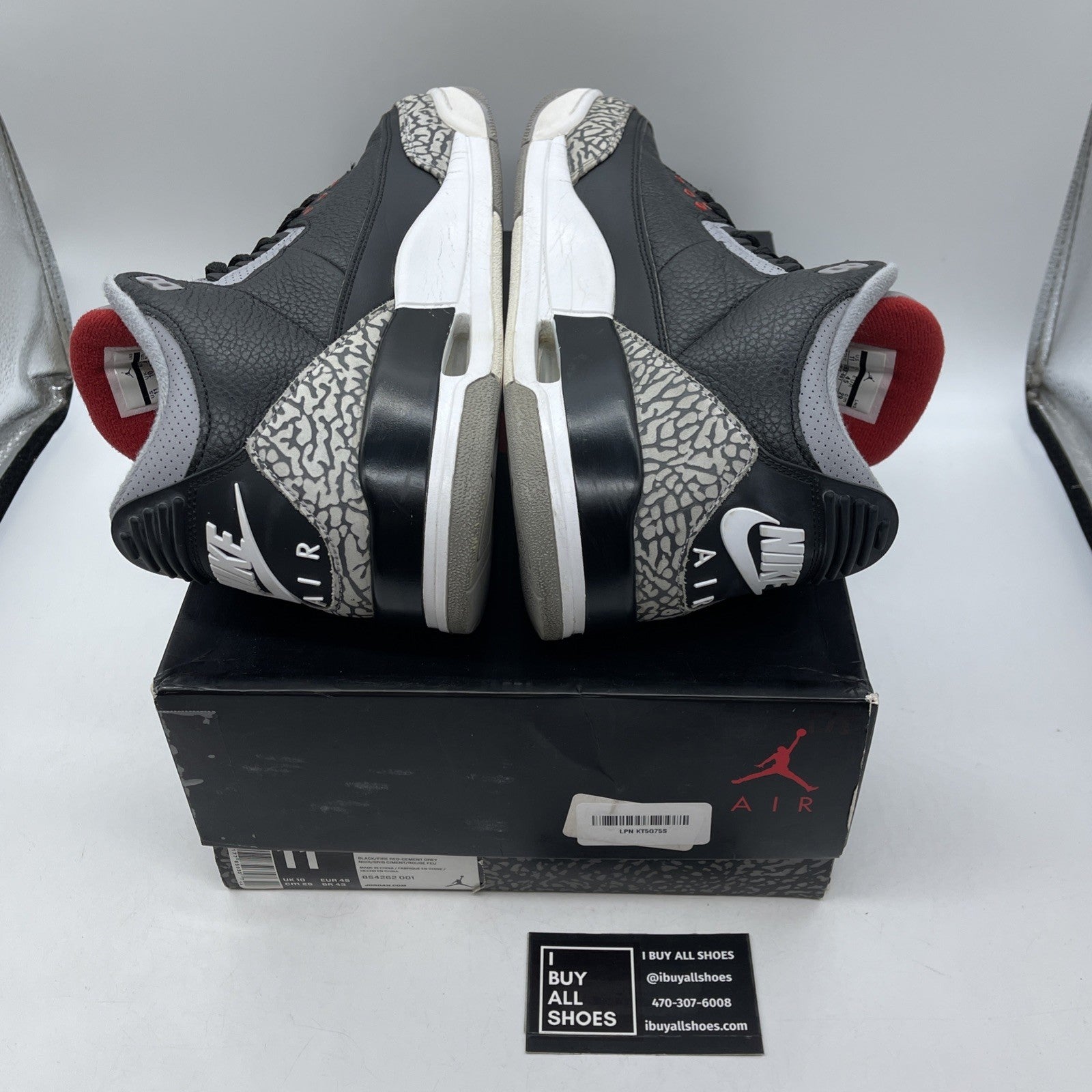 Size 11 - Jordan 3 Retro OG Mid Black Cement Grey Suede Leather (854262-001)