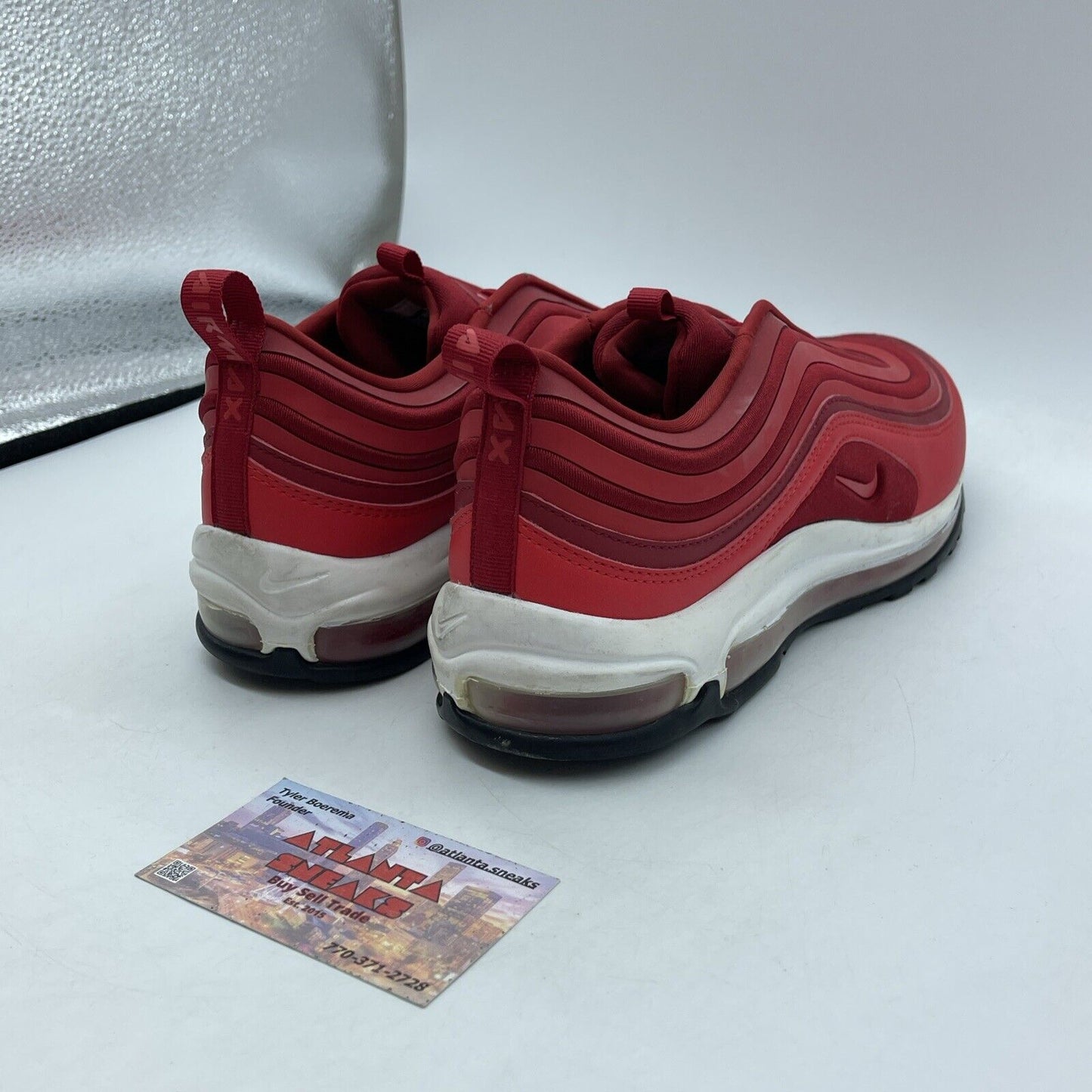 Size 10W - Nike Air Max 97 Ultra Gym Red White Black Suede Leather (917704-601)