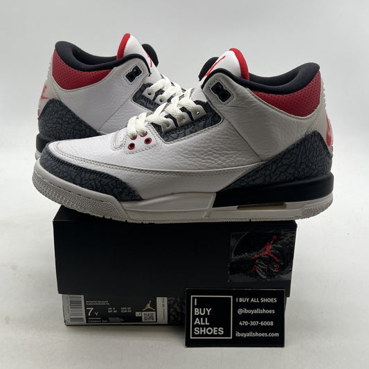 Size 7 - Air Jordan 3 Retro Denim SE Fire Red 2020 (CZ6634-100)