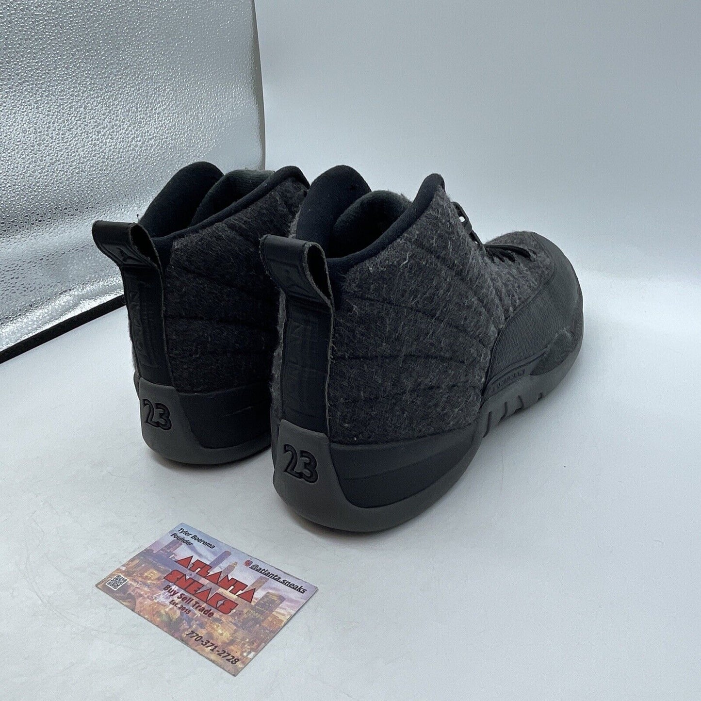 Size 10.5 - Air Jordan 12 Retro Wool Black Grey (852627-003)