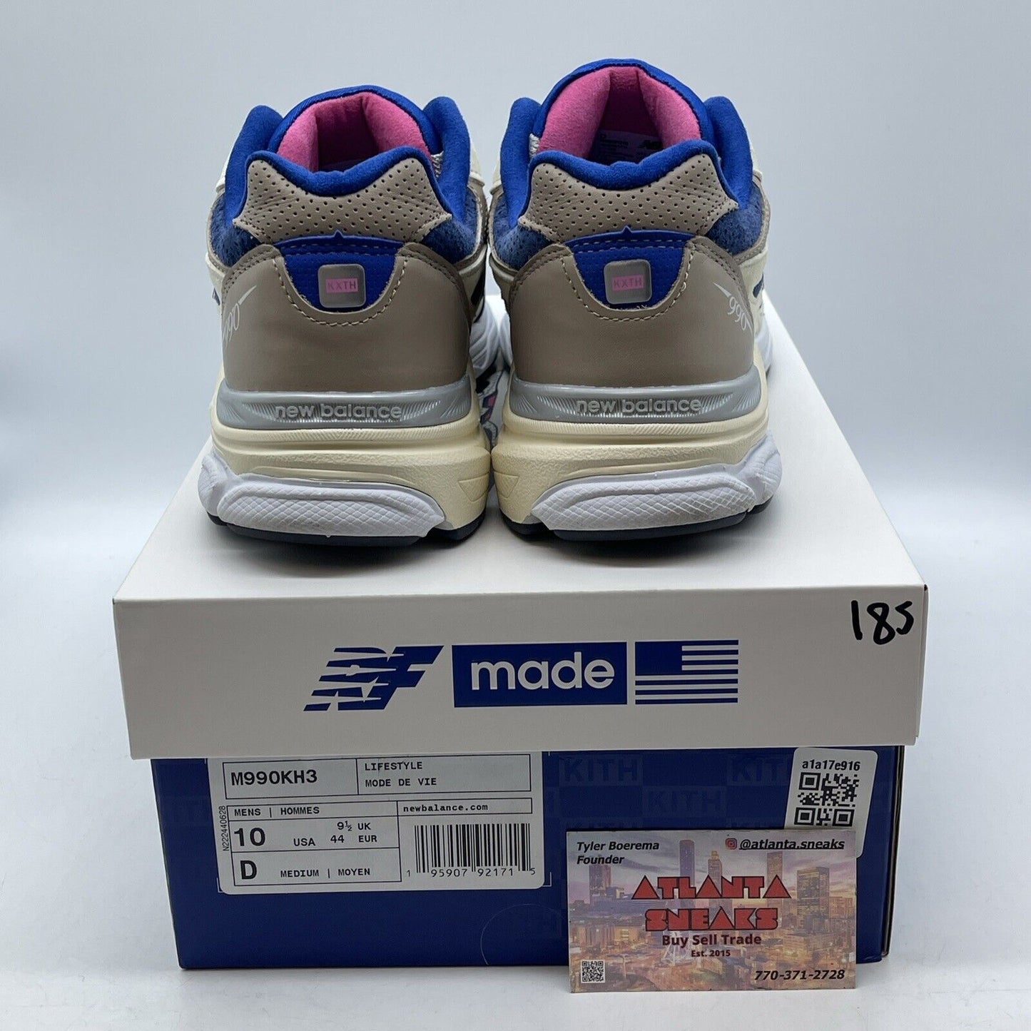 Size 10 - New Balance Kith x 990v3 Made In USA Daytona Navy White (M990KH3)