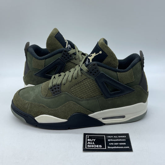 Size 10.5 - Jordan 4 SE Retro Low Craft Olive Green Suede Leather (FB9927-200)