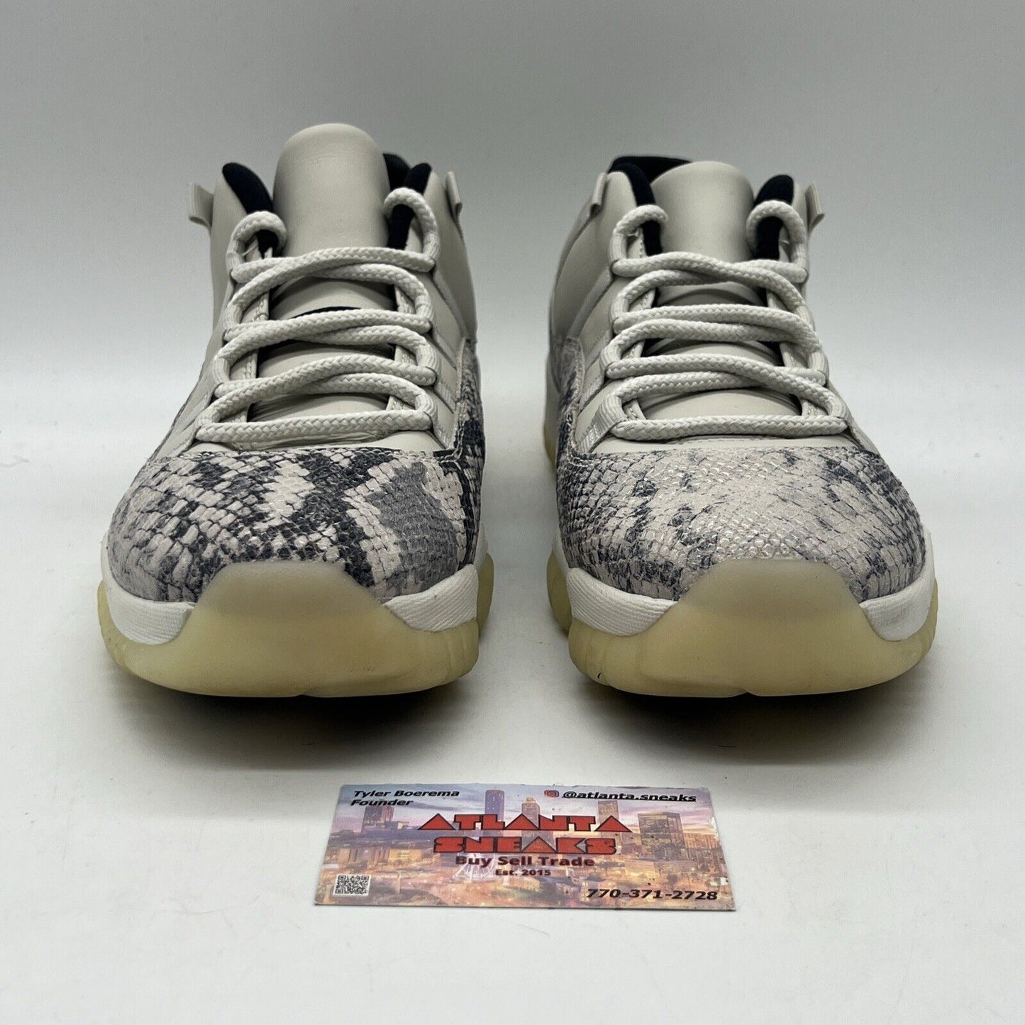 Size 11.5 - Air Jordan 11 Retro Light Bone Snakeskin White Cream Used Leather