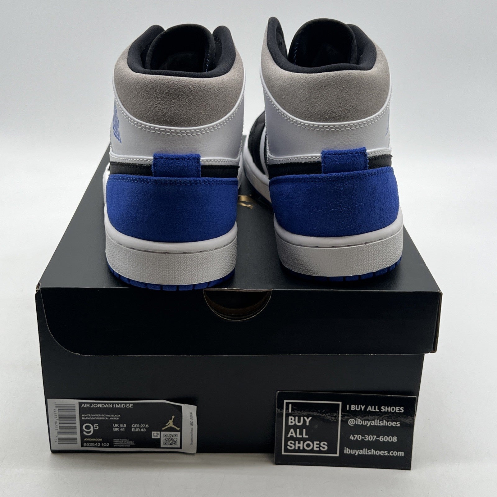 Size 9.5 - Air Jordan 1 SE Mid Royal Black Toe (852542-102)