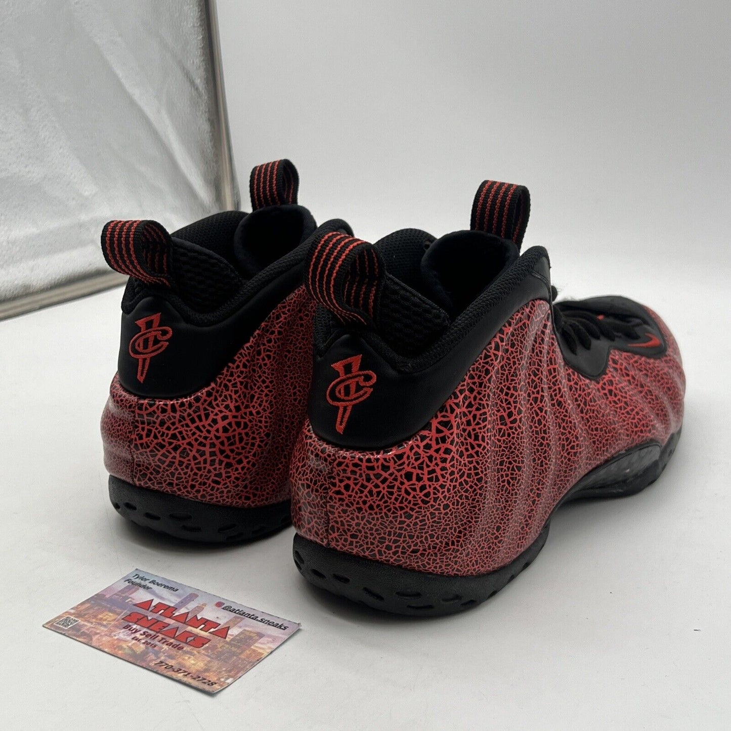 Size 9 - Nike Air Foamposite One Cracked Lava Black Red Leather (314996-014)