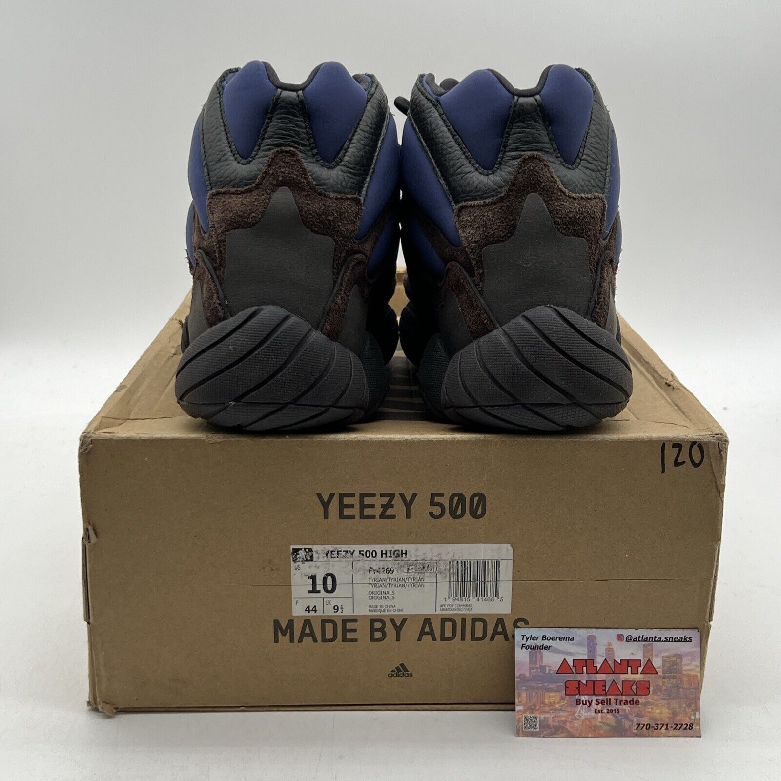 Size 10 - Adidas Yeezy 500 High Tyrian Blue Brown Suede Leather (FY4269)