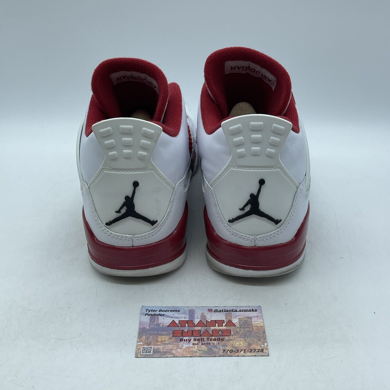 Size 10 - Jordan 4 Retro alternate 89 2016 White Red Leather (308497-106)