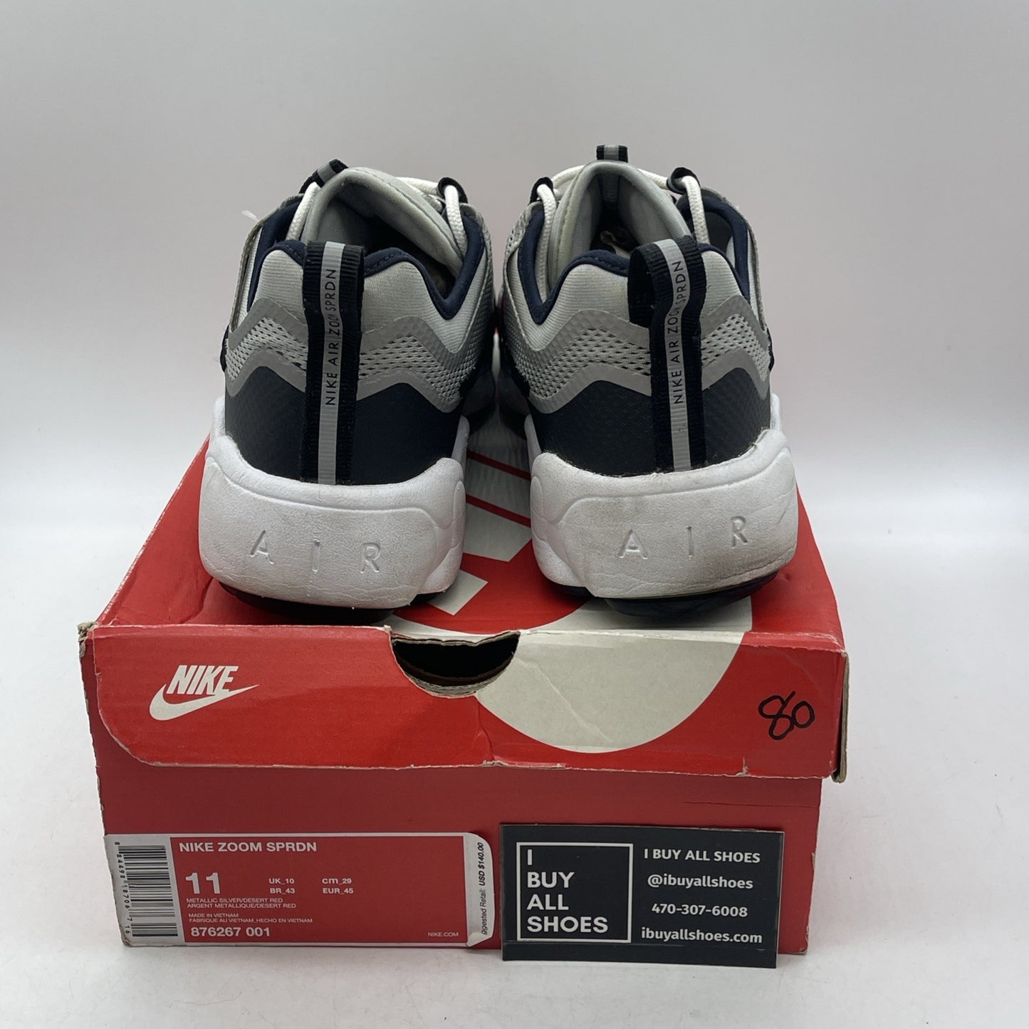 Size 11 - Nike Air Zoom Spiridon Ultra Silver Red (876267-001)
