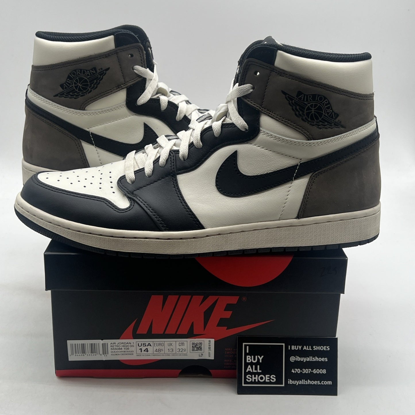 Size 14 - Air Jordan 1 Retro OG High Dark Mocha (555088-105)