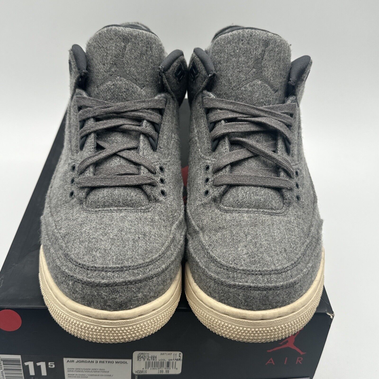 Size 11.5 - Jordan 3 Retro OG Wool 2016 Grey Cream With Stars With Box OG Comfy