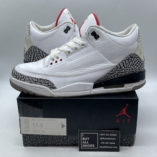 Size 11.5 - Air Jordan 3 Retro White Cement 2011 (136064-105)
