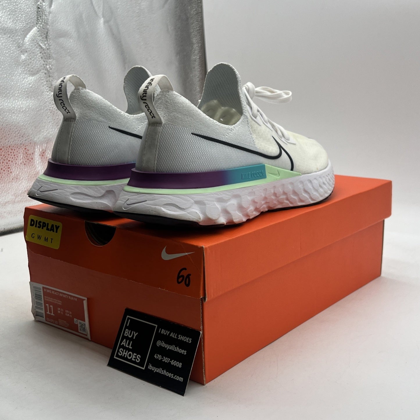 Size 11 - Nike React Infinity Run Flyknit White Ombre W (CD4372-102)