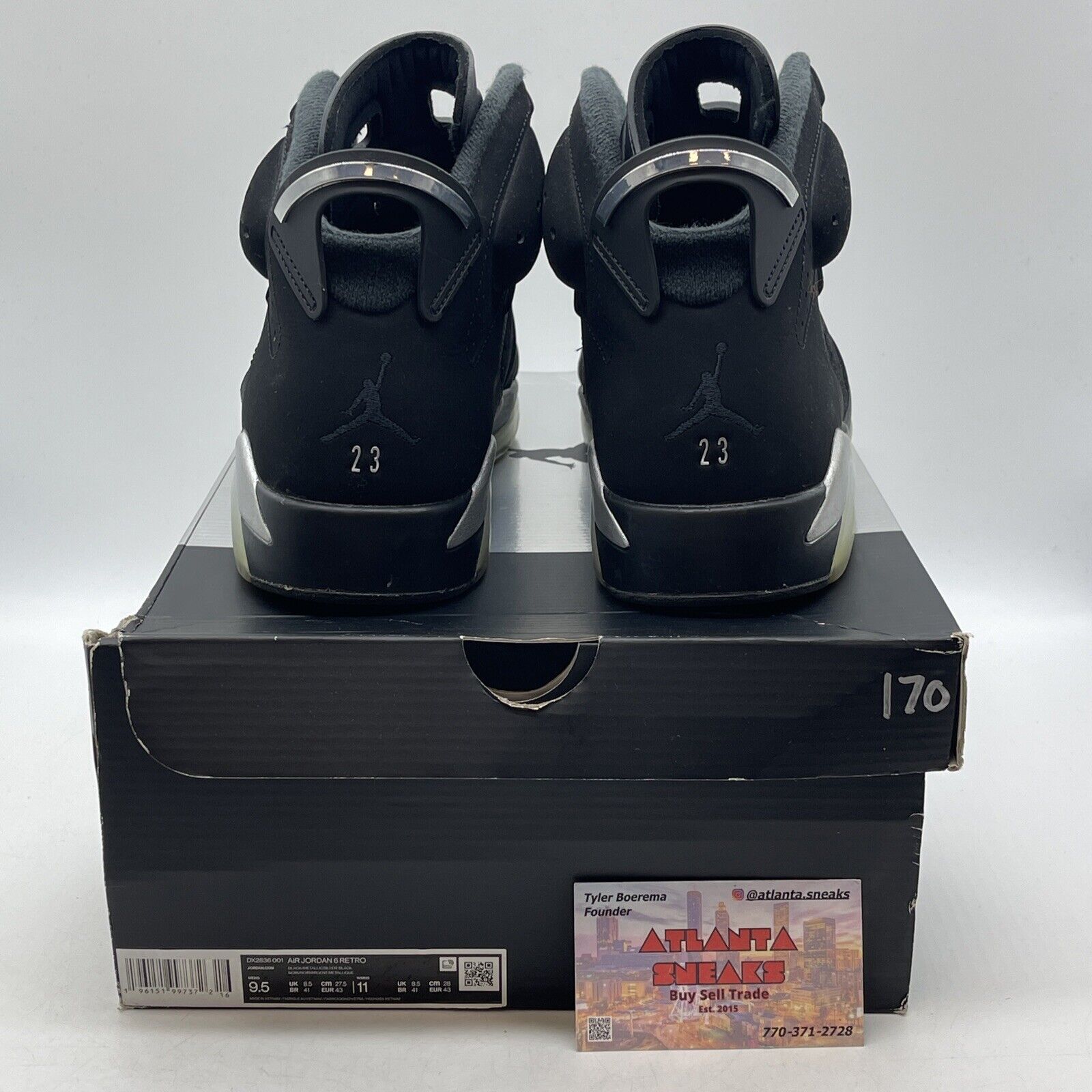 Size 9.5 - Jordan 6 Retro Mid Chrome Black White Sliver (DX2836-001)