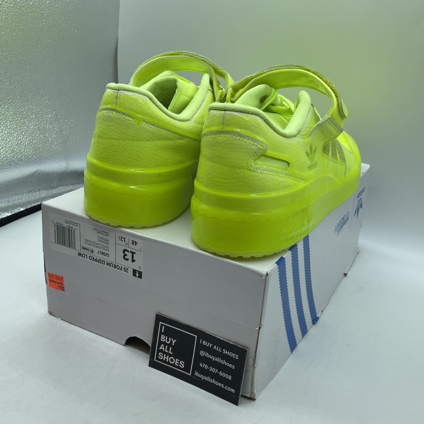 Size 13 - Adidas Jeremy Scott x Forum Low Dipped Yellow Fluorescent (GZ8817)