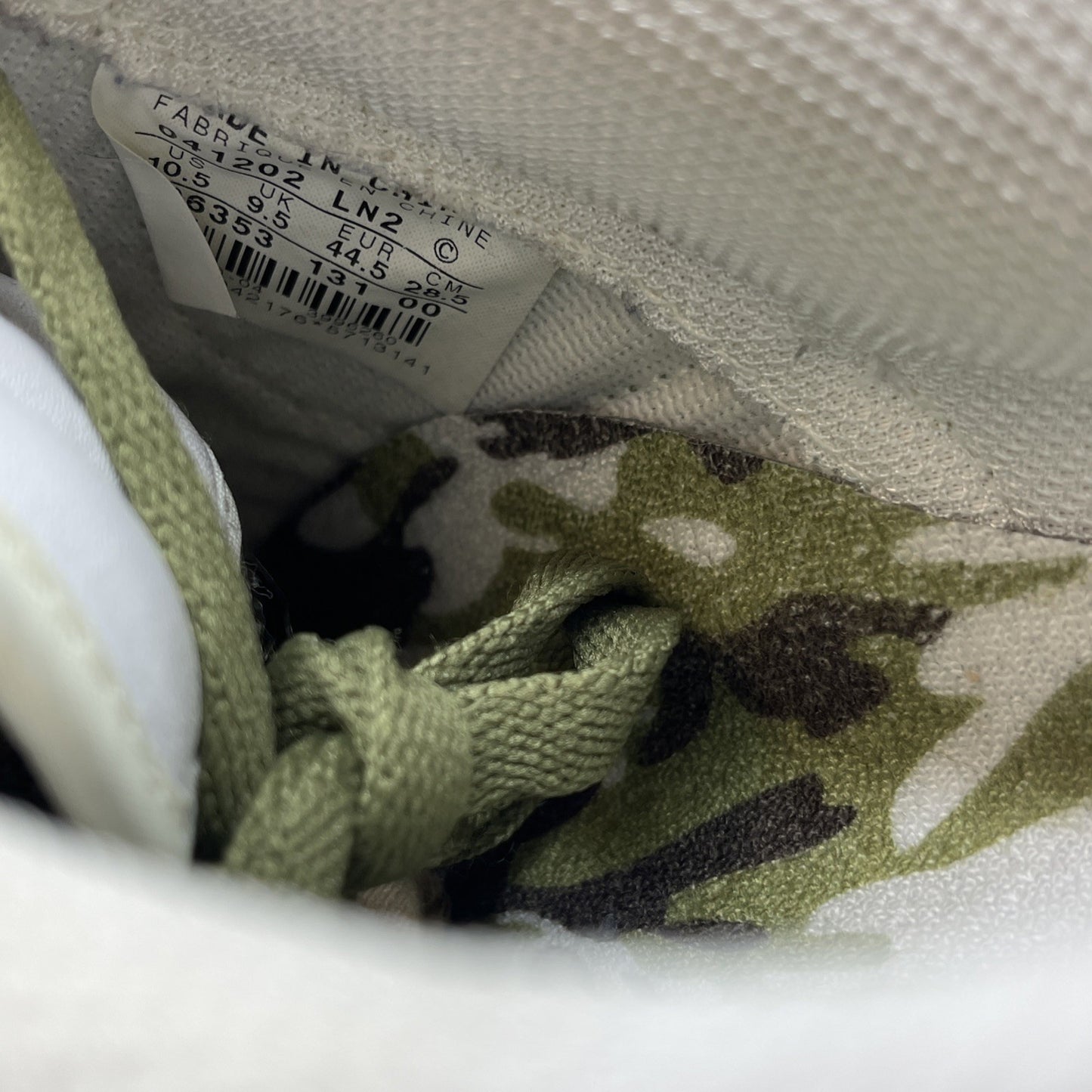 Size 10.5 - Nike Air Force 1 Camo White Green Leather (306353-131)