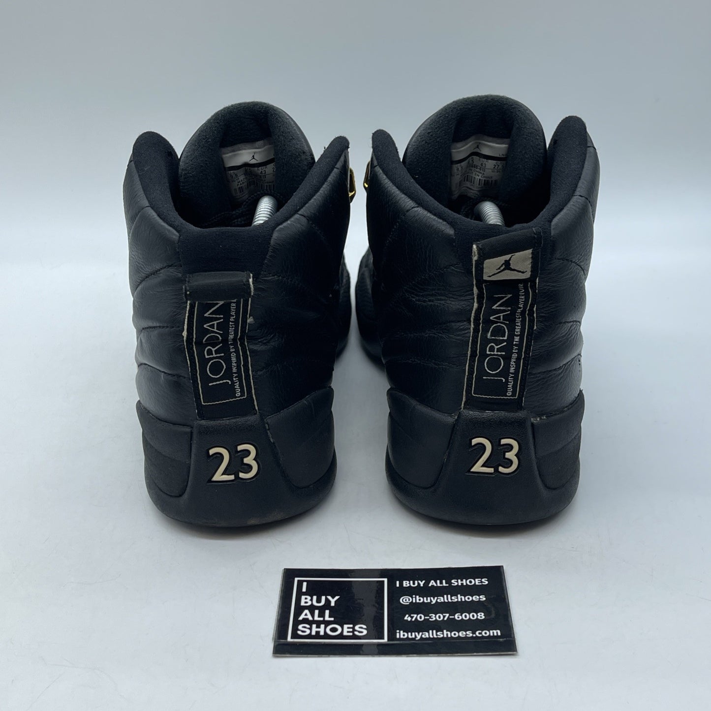 Size 9.5 - Air Jordan 12 Retro The Master Black Gold White Leather (130690-013)