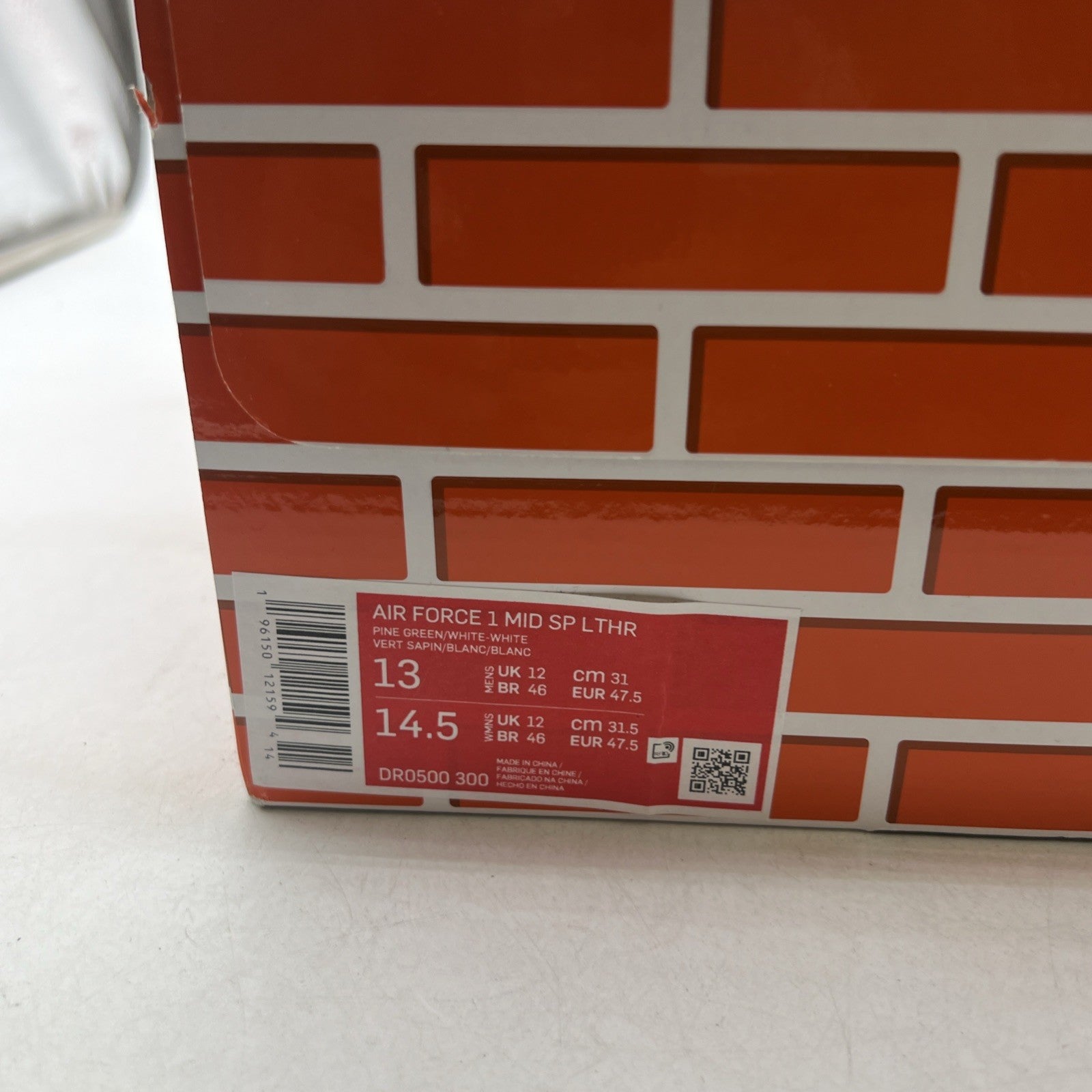 Size 13 - Nike Off-White x Air Force 1 SP Leather Mid Pine Green (DR0500-300)