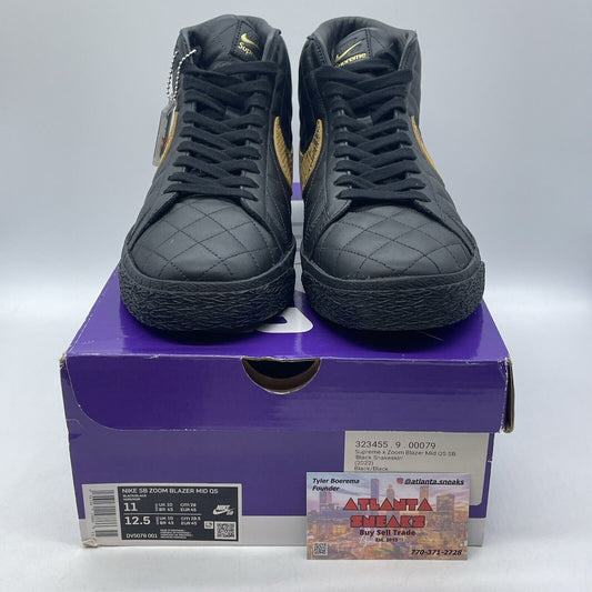 Size 11 - Nike Supreme x Zoom Blazer QS SB Mid Black Snakeskin (DV5078-001)