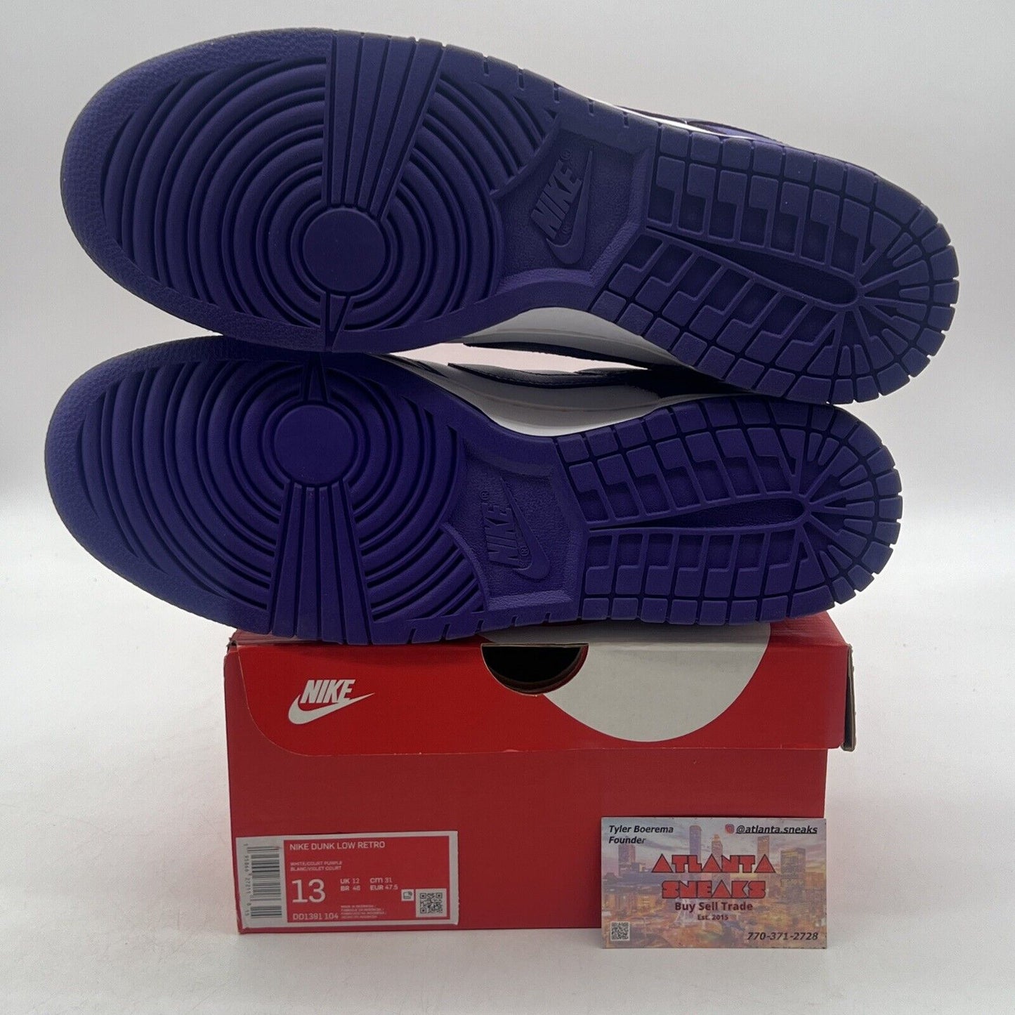 Size 13 - Nike Dunk Low Retro Court Purple 2022 White Purple  (DD1391-104)