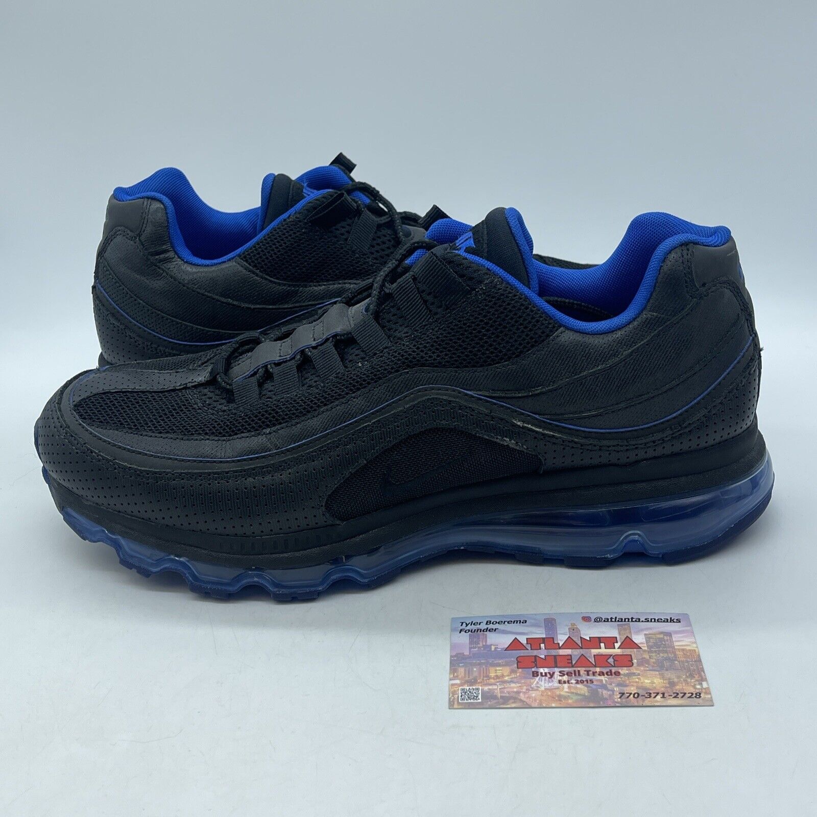 Size 11 - Nike Air Max 24-7 Black Blue Suede Leather (397252-003)