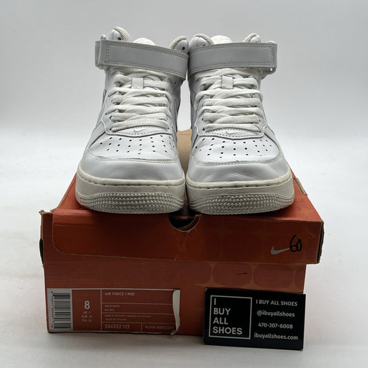Size 8 - Nike Air Force 1 Mid White (306352-113)