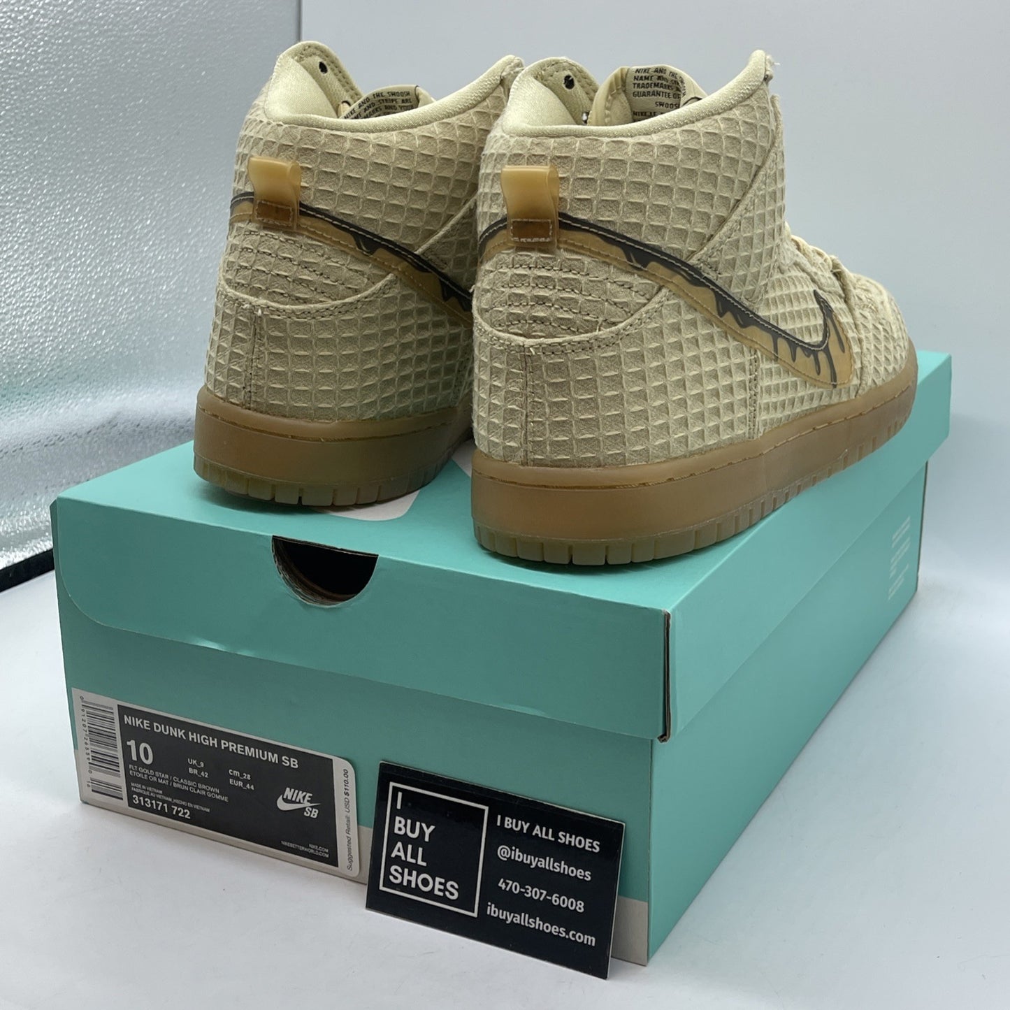 Size 10 - Nike SB Dunk Premium Hemp High Waffle Brown Suede (313171-722)