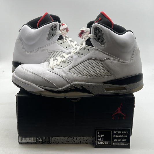 Size 14 - Air Jordan 5 Retro White Cement (136027-104)