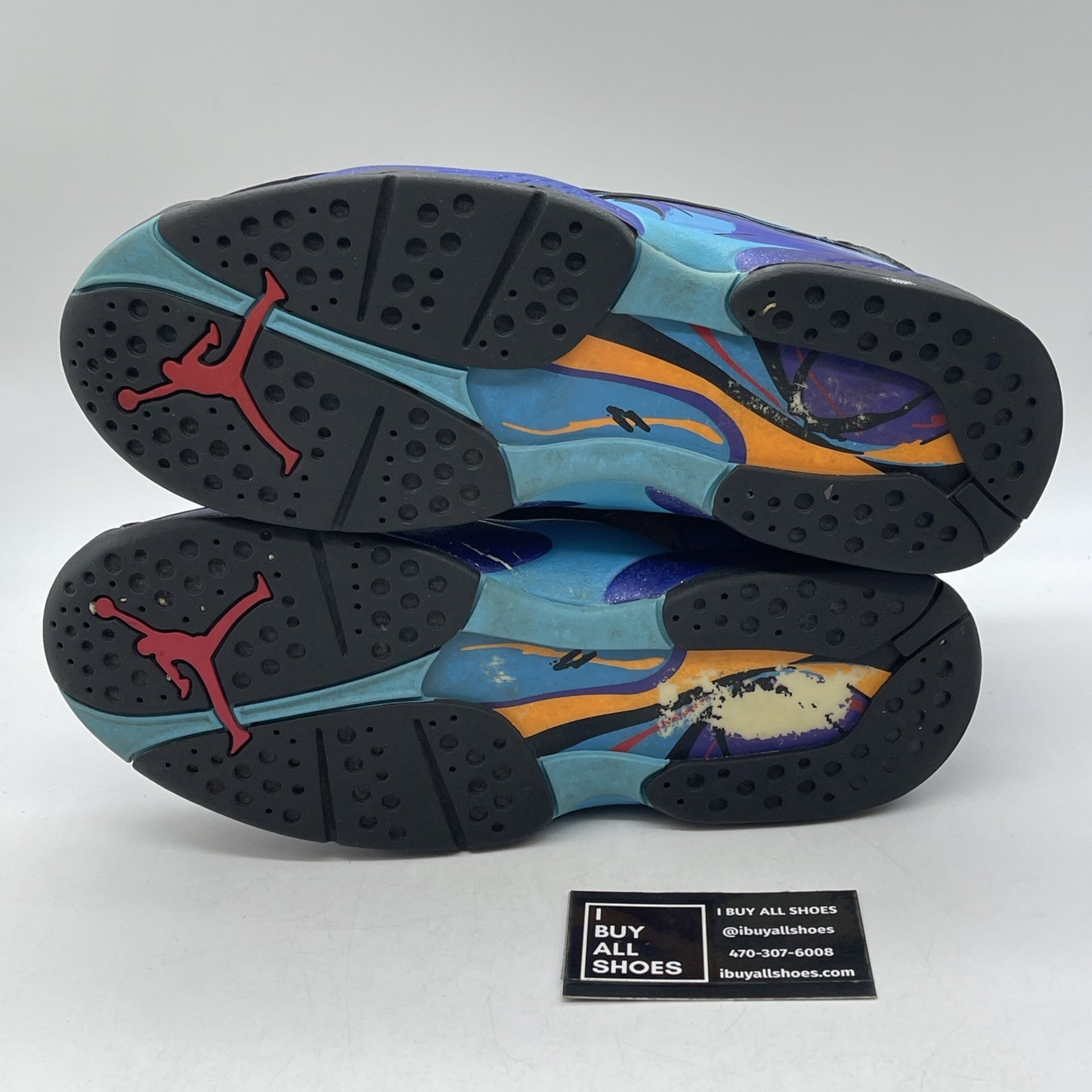 Size 10.5 - Air Jordan 8 Retro Aqua 2015 Grey Black Suede (305381-025)