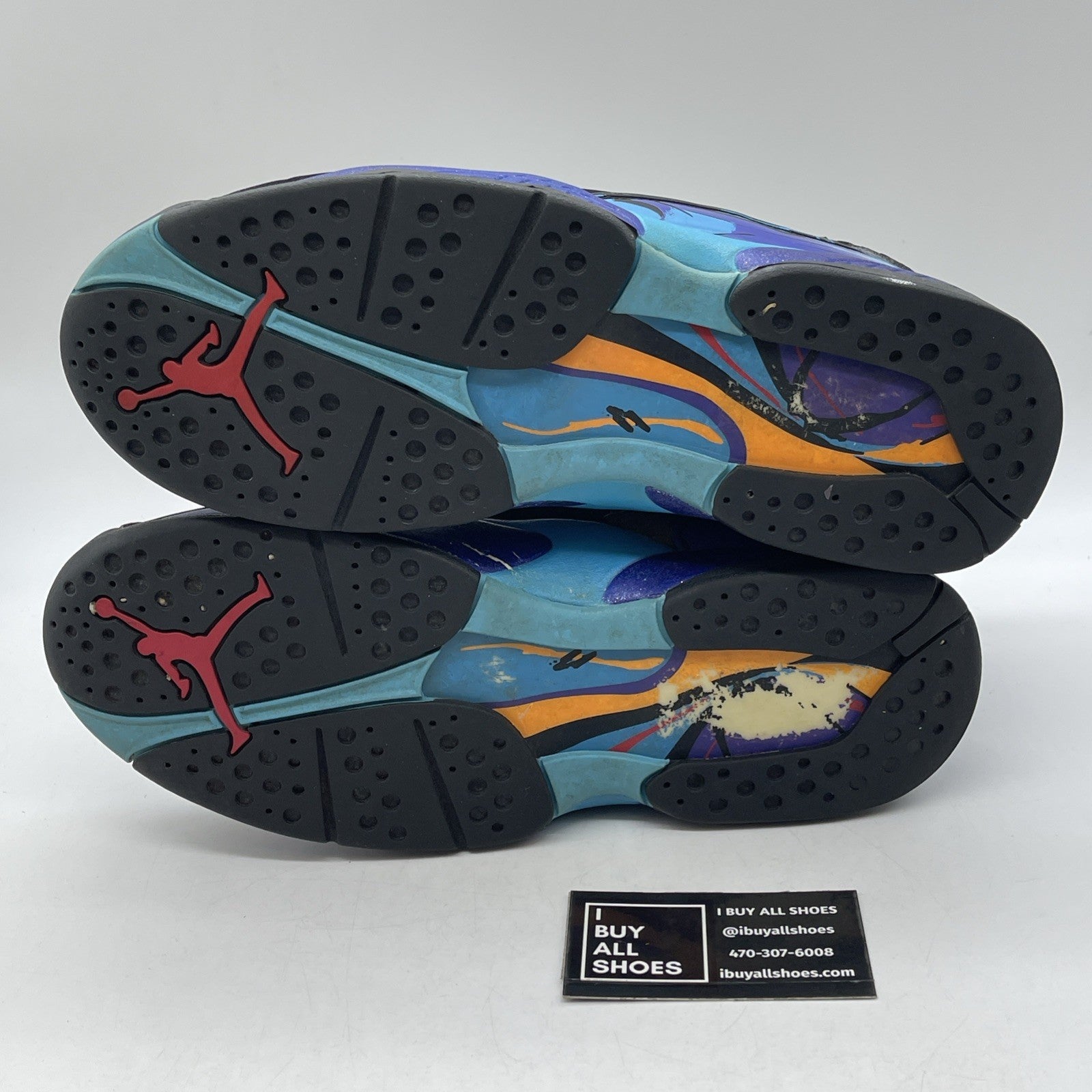 Size 10.5 - Air Jordan 8 Retro Aqua 2015 Grey Black Suede (305381-025)