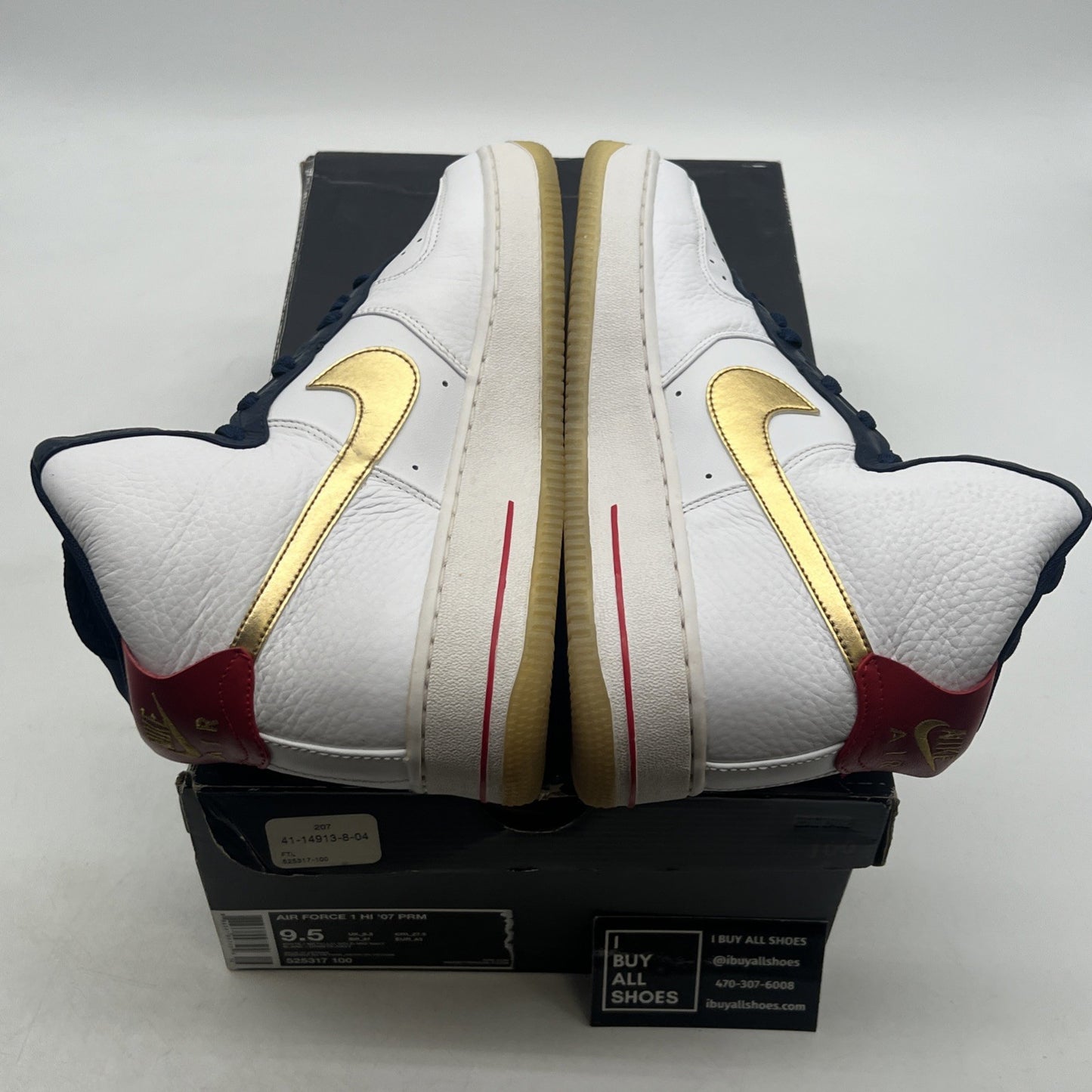 Size 9.5 - Nike Air Force 1 Premium High USA Olympic (525317-100)
