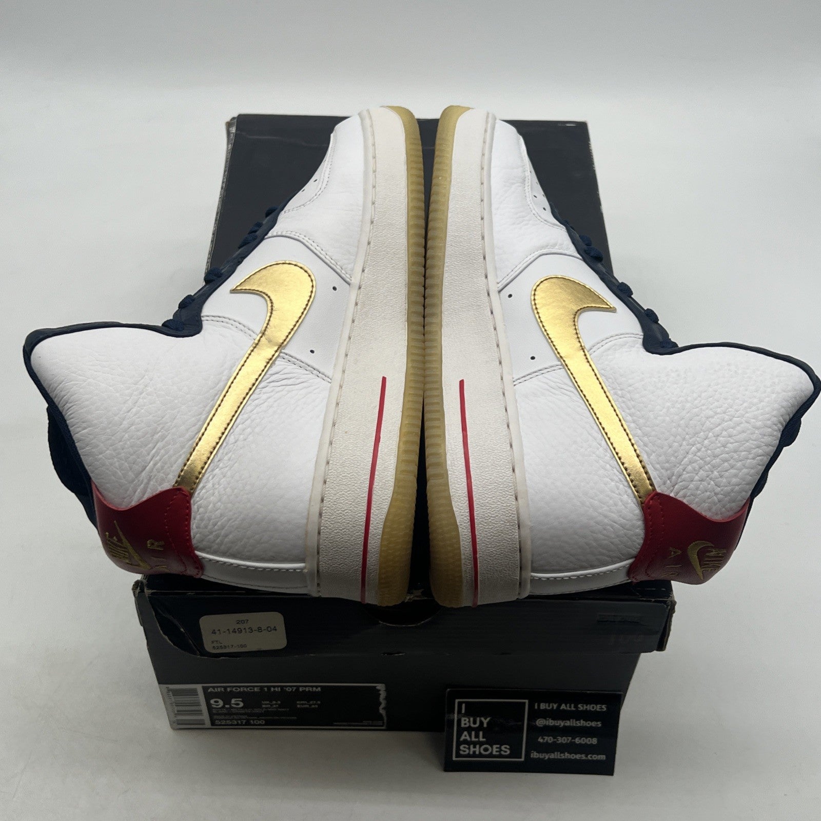 Size 9.5 - Nike Air Force 1 Premium High USA Olympic (525317-100)