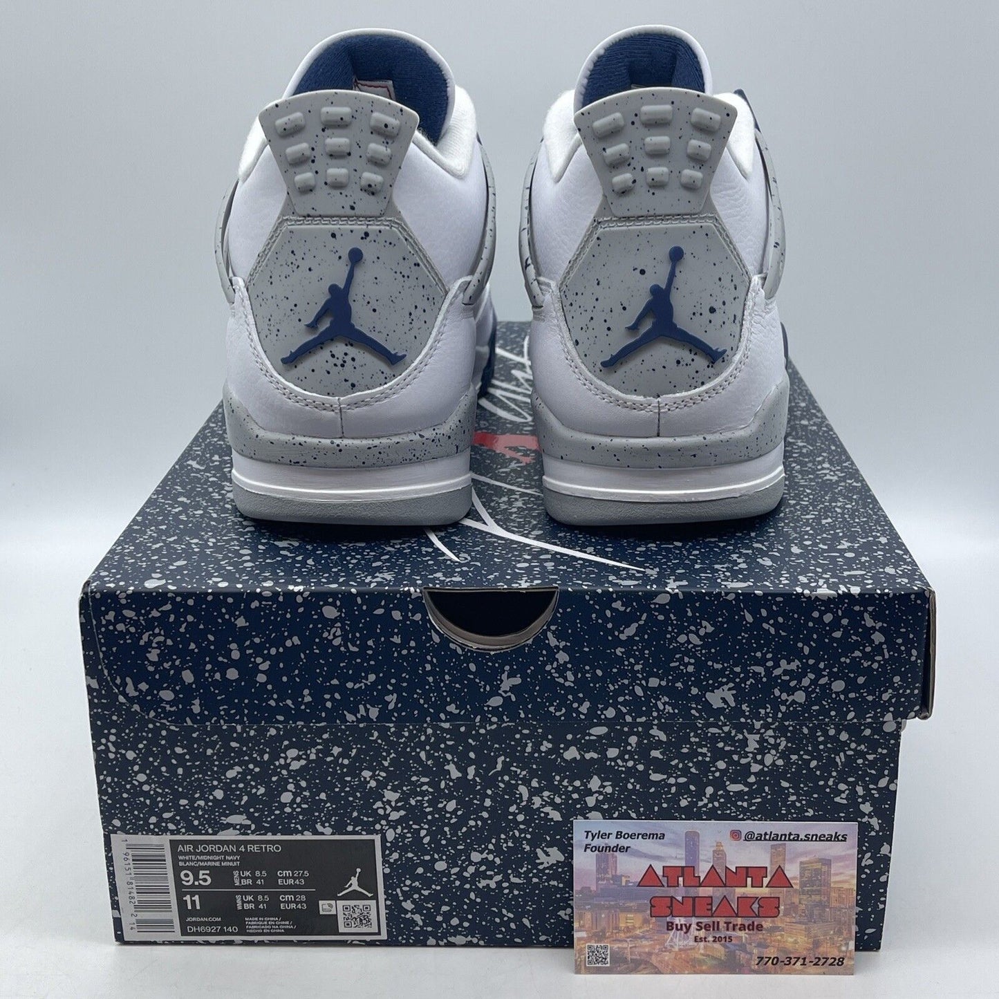 Size 9.5 - Jordan 4 Retro Mid Midnight Navy White Grey Leather (DH6927-140)