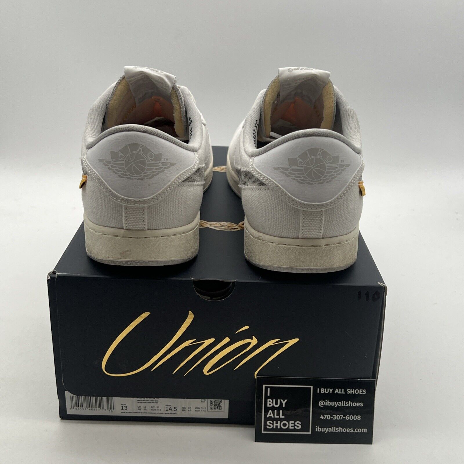 Size 13 - Jordan 1 KO x Union LA Low White Neutral Grey (DO8912-101)