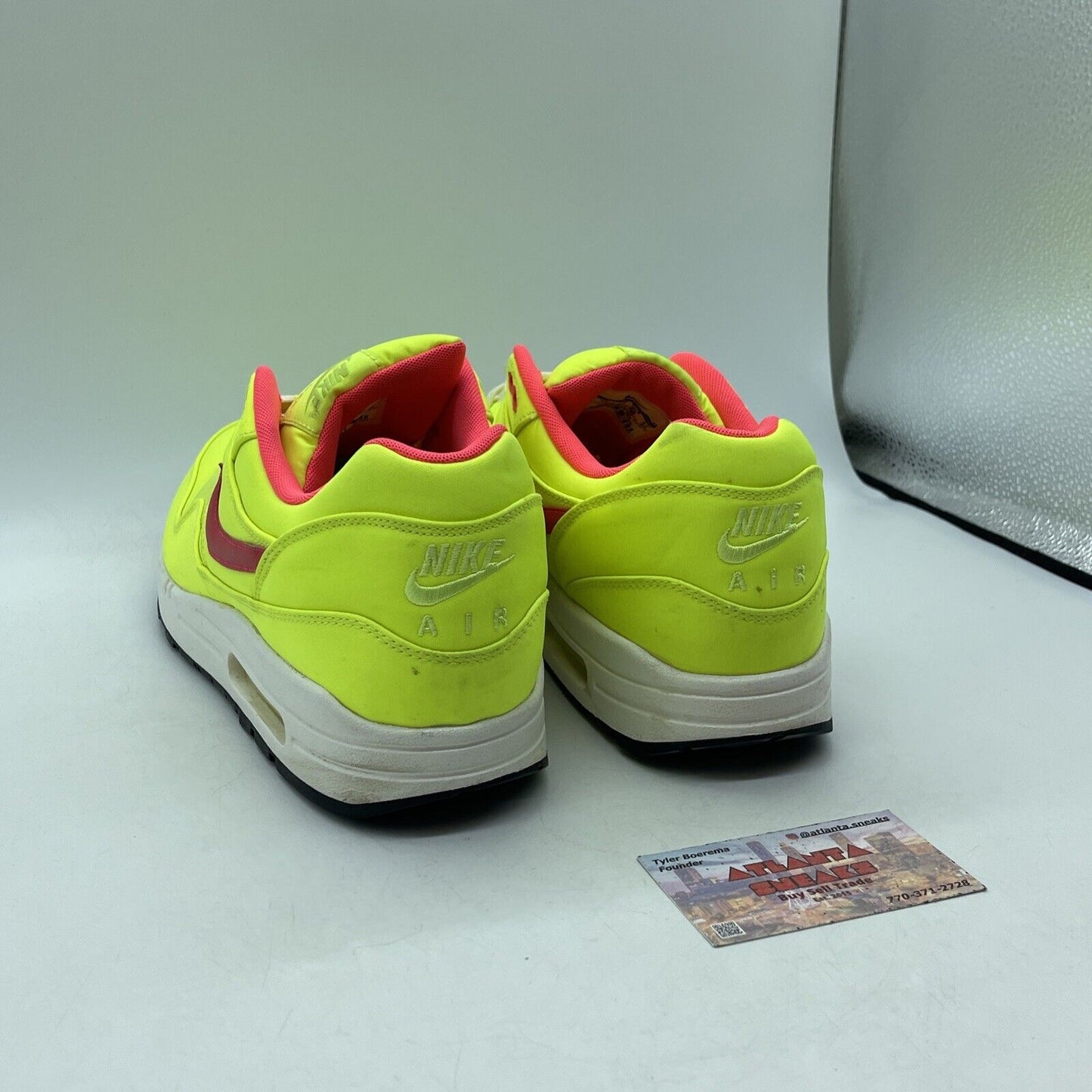 Size 12 - Nike Air Max 1 Premium Qs Magista Pack Yellow Pink Suede (665873-700)